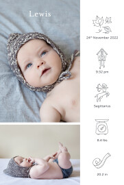 Baby Announcements My Story (Portrait) White