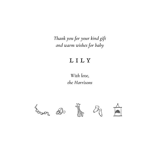 Baby Thank You Cards Favourite Things (4 Pages) White - Page 3