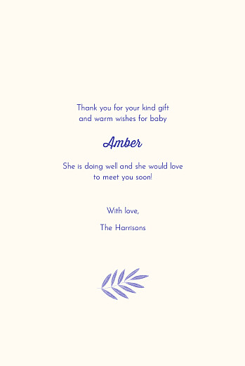 Baby Thank You Cards Palm Leaves (4 Pages) Blue - Page 3