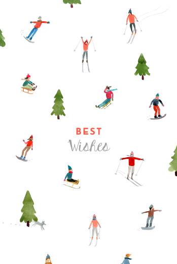 Business Christmas Cards Alpine (4 Pages) White - Page 1