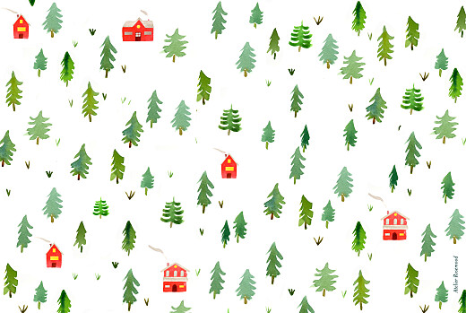 Business Christmas Cards Evergreen Landscape (4 Pages) White - Page 4