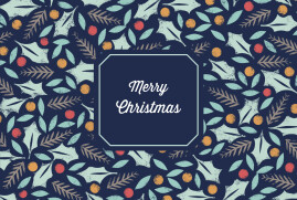 Business Christmas Cards Jolly Holly Blue