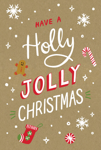 Business Christmas Cards Holly Jolly Christmas Kraft - Page 1