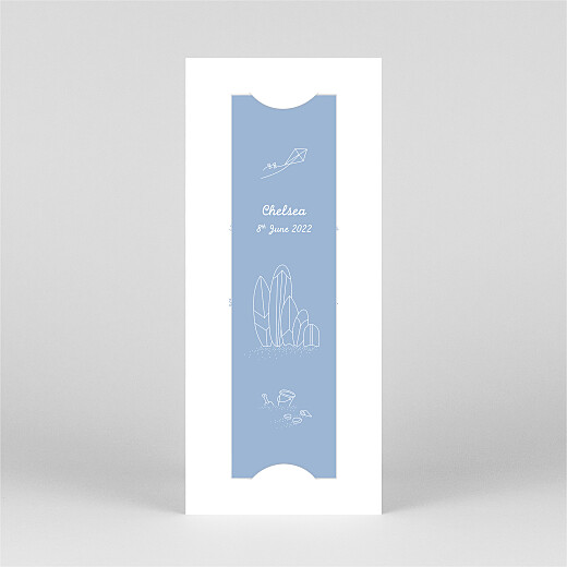 Baby Thank You Cards Surf's Up (Bookmark) 3 Children Blue - View 2