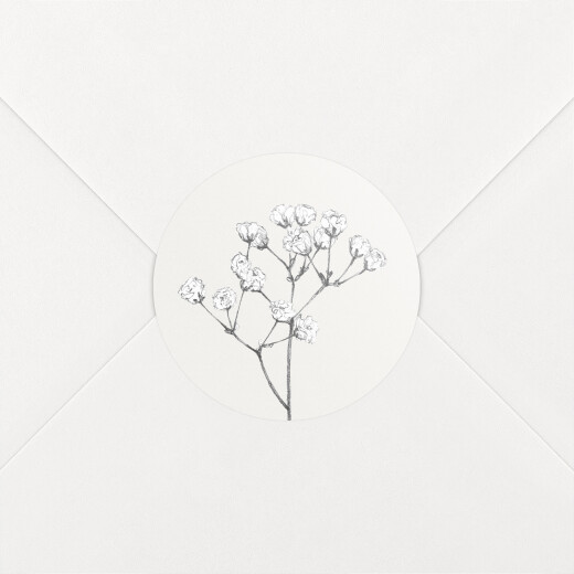 Wedding Envelope Stickers Gypsophila Beige - View 1