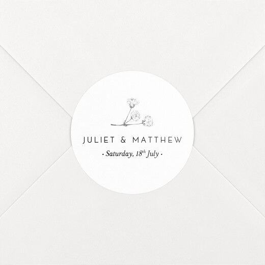 Wedding Envelope Stickers Gypsophilia White - View 1