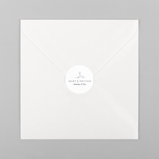Wedding Envelope Stickers Gypsophilia White - View 2