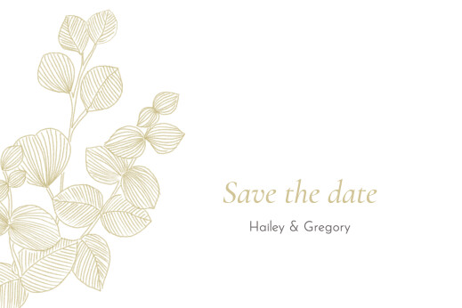 Save The Dates Everlasting Eucalyptus Beige - Front