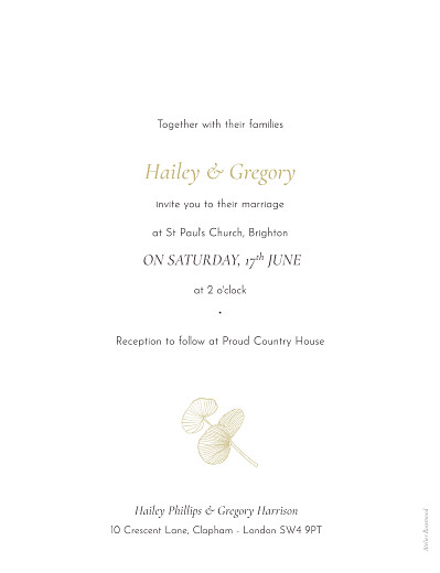 Wedding Invitations Everlasting Eucalyptus Beige - Back