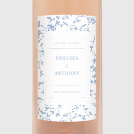 Wedding Wine Labels Reflections Blue