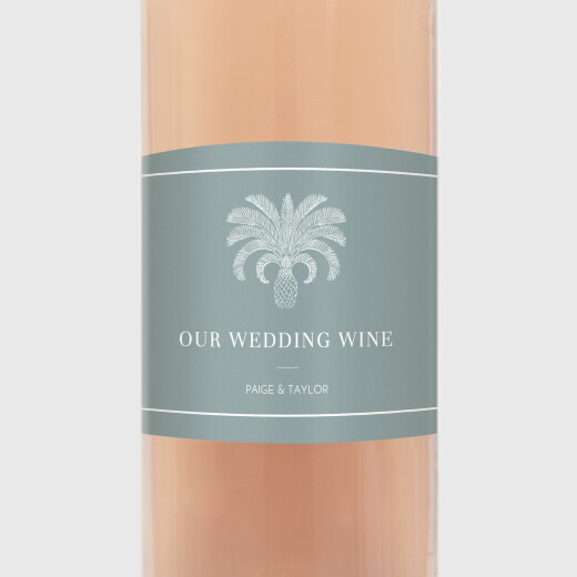 Wedding Wine Labels Paradise Blue - View 1