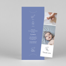 Baby Thank You Cards My Story (Bookmark) Blue