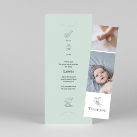 Baby Thank You Cards My Story (Bookmark) Light Green