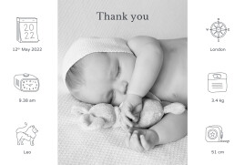 Baby Thank You Cards My Story White