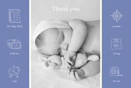 Baby Thank You Cards My Story Blue