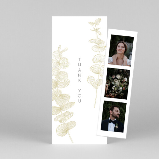 Wedding Thank You Cards Everlasting Eucalyptus (Bookmark) Beige - View 1