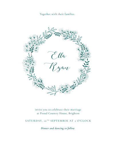 Wedding Invitations Fields Of Gold Green - Front