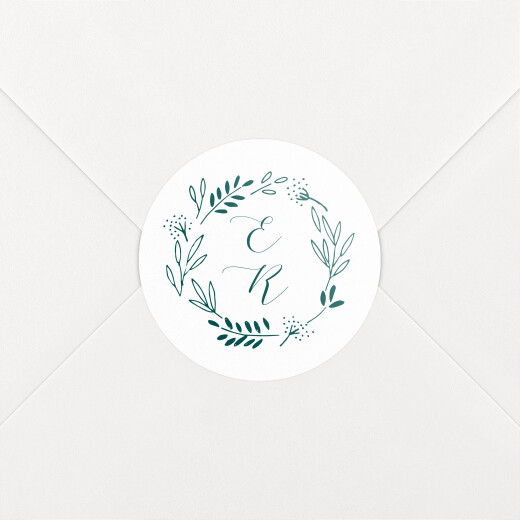 Wedding Envelope Stickers Fields Of Gold (Initials) Green - View 1