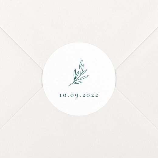 Wedding Envelope Stickers Fields Of Gold (Date) Green - View 1