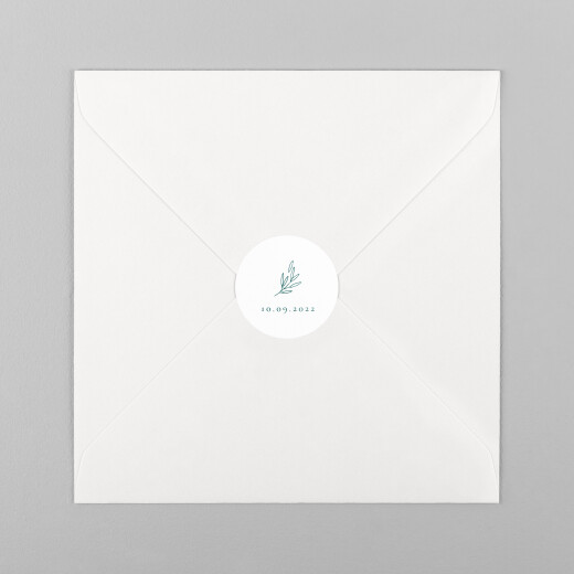 Wedding Envelope Stickers Fields Of Gold (Date) Green - View 2