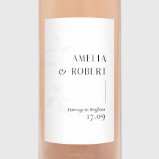 Wedding Wine Labels Ikebana White