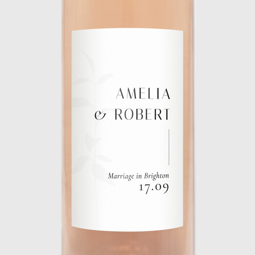 Wedding Wine Labels Ikebana White - View 1
