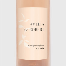 Wedding Wine Labels Ikebana Pink