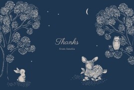 Baby Thank You Cards Bedtime Story (Landscape) Blue