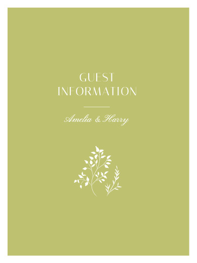 Guest Information Cards Summer Breeze Bamboo - Front