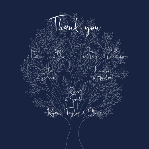 Baby Thank You Cards The Family Tree Blue - Page 1
