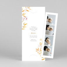 Baby Thank You Cards Four Seasons (Bookmark) Autumn