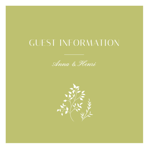 Guest Information Cards Summer Breeze Bamboo - Front