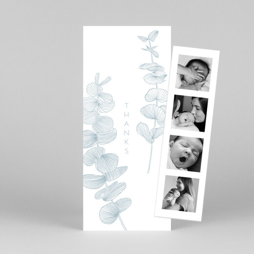 Baby Thank You Cards Everlasting Eucalyptus (Bookmark) Blue - View 1