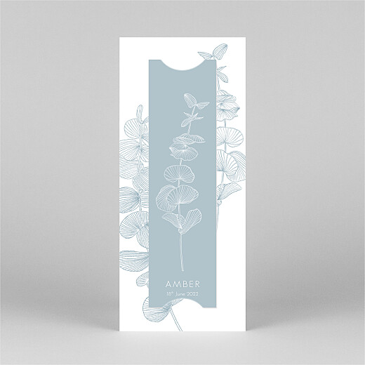 Baby Thank You Cards Everlasting Eucalyptus (Bookmark) Blue - View 3