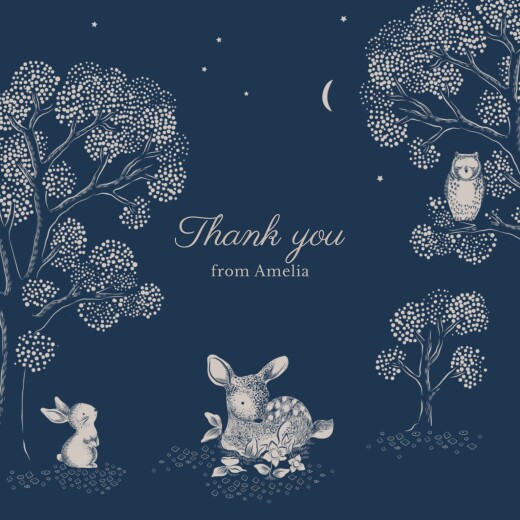 Baby Thank You Cards Bedtime Story Blue - Page 1