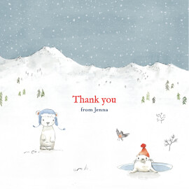 Baby Thank You Cards Arctic Storybook Photo Blue