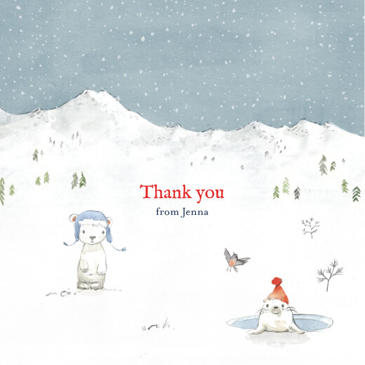 Baby Thank You Cards Arctic Storybook Photo Blue - Page 1