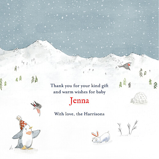 Baby Thank You Cards Arctic Storybook Photo Blue - Page 3