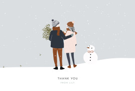 Baby Thank You Cards Winter Family 1