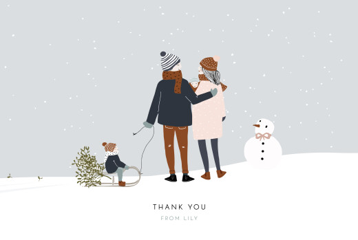Baby Thank You Cards Winter family (2 Children) 1 - Page 1