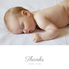 Baby Thank You Cards Starry Ribbon (Foil) White