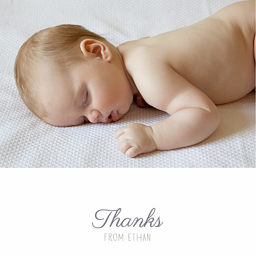 Baby Thank You Cards Starry Ribbon (Foil) White - Page 1