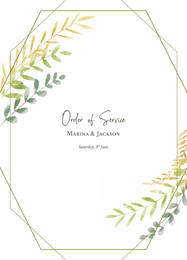 Wedding Order of Service Booklet Covers Enchanted Green - Page 1