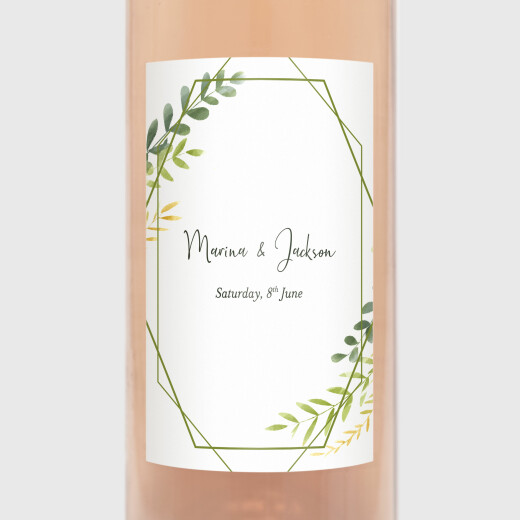 Wedding Wine Labels Enchanted Green - View 1