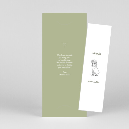 Wedding Thank You Cards Your day, your way (Bookmark) Green - View 1