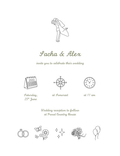 Wedding Invitations Your Day, Your Way White - Front