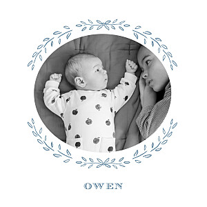 Baby Announcements Poem photo blue gray
