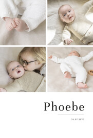 Baby Announcements Modern Chic 4 photos White