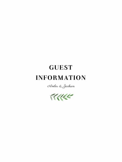 Guest Information Cards Cascading Canopy Green - Front