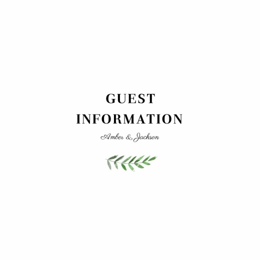 Guest Information Cards Cascading Canopy (Square) Green - Front